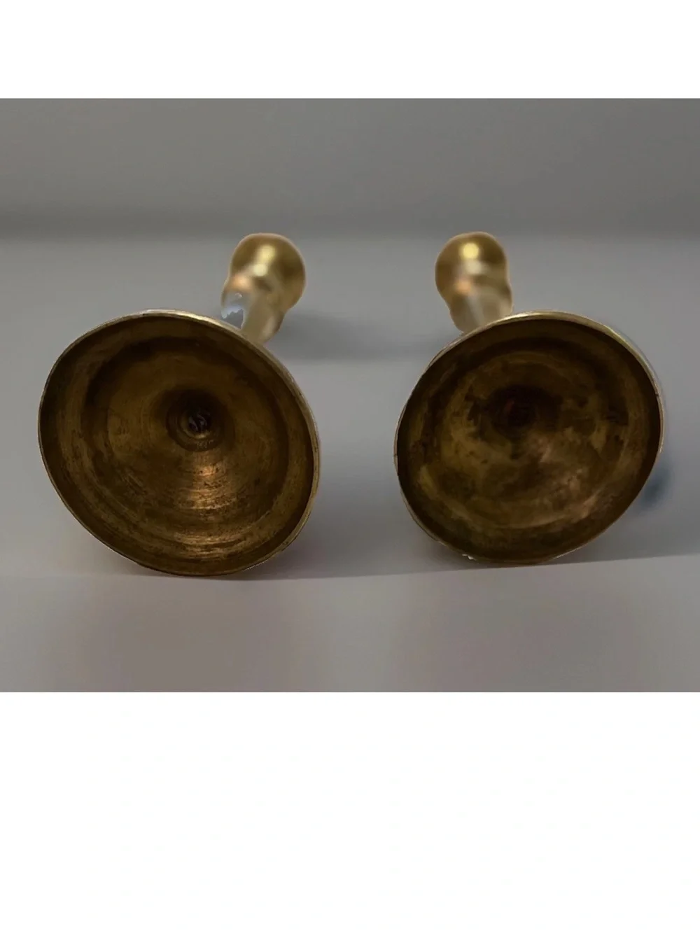 Antique Brass Candlestick Holders - Pair
